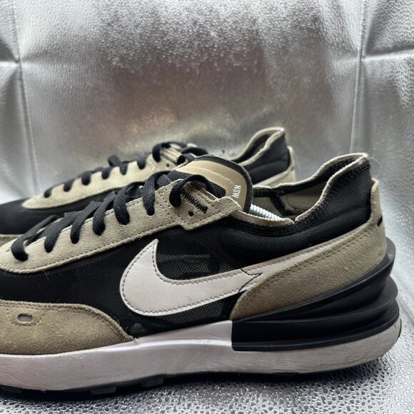 Size 13 - Nike Waffle One Black Khaki Mens Low Top Platform Sneakers‎ DA7995-002 - Picture 6 of 10